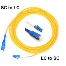 10m (32ft) SC UPC to LC UPC Simplex, Singlemode, G.657.A Fiber Optic Patch Cable