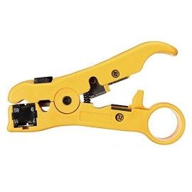 Universal Stripper Coax Cable Stripping Tool for RG59/6/7/11 Coaxial Cable - Yellow