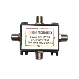 Gardiner 3-Way 1000 MHz Wide Band Splitter -3 Out and 1 Input - All Port PowerPass by CATVIndia